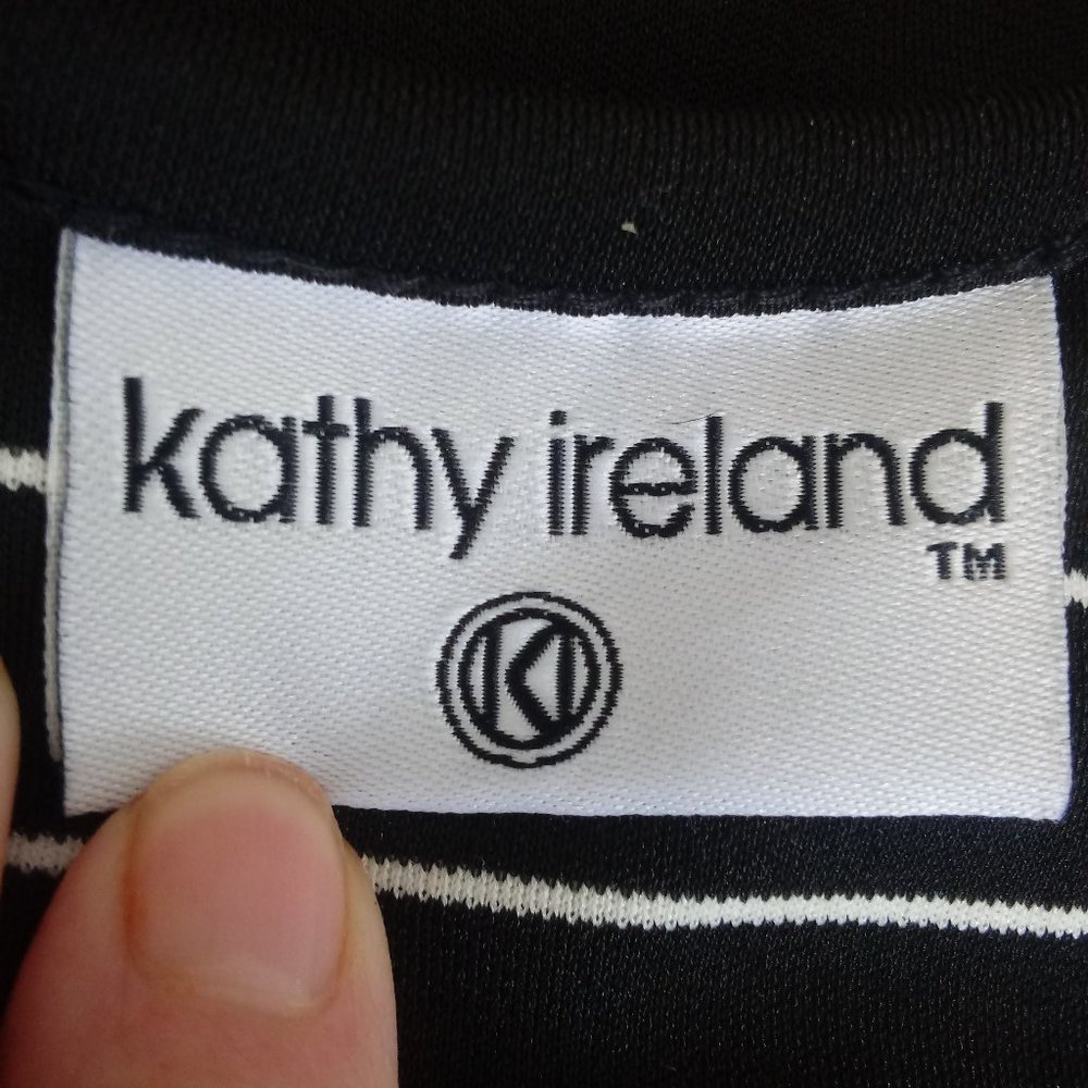 Kathy Ireland Black Tank w/ Mini Stripes - Picture 5 of 8